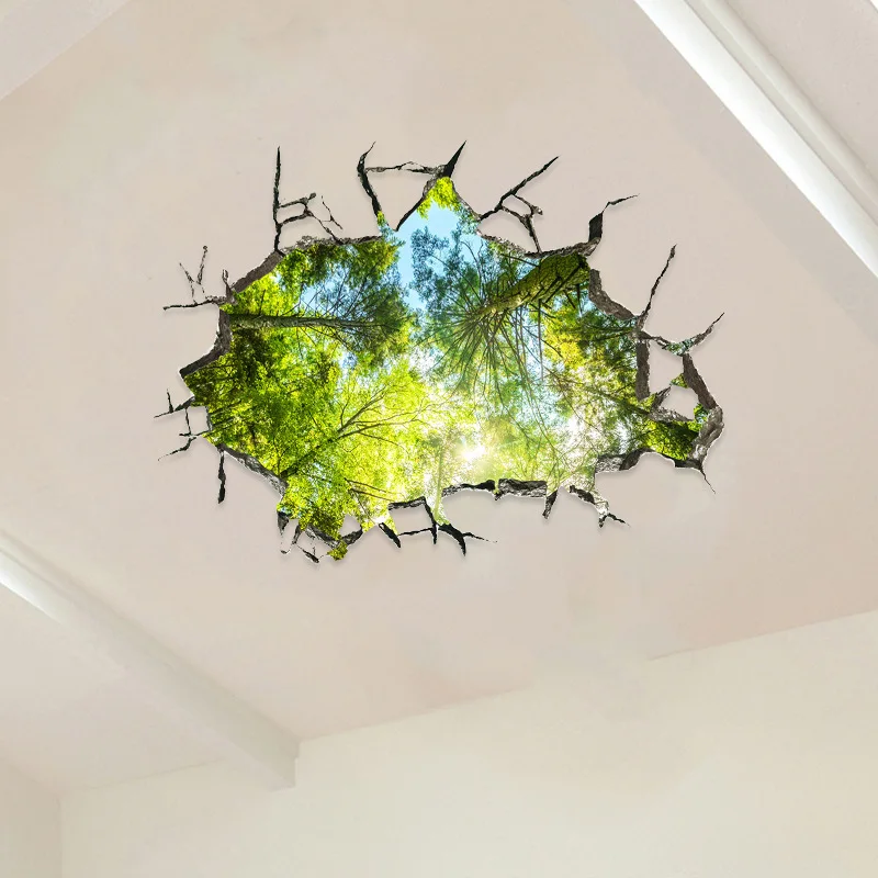 3D кирпичная стена Глубокий Лес дерево листья наклейки на стену домашний декор