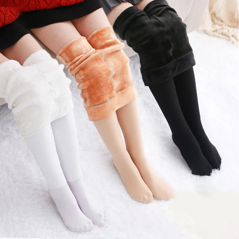 

Kids Girls Autumn Winter Warm Leggings Solid Color Tights Thicken Bottom Clothes Teenage Trousers Pantihose Pencil Pants