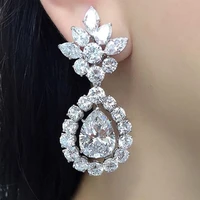 huitan aesthetic dangle earrings wedding engagement new accessories for women bling bling cubic zirconia luxury fashion jewelry