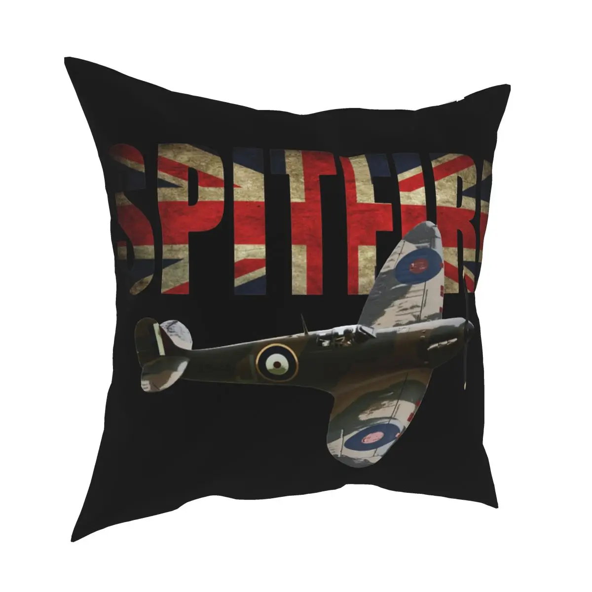 

RAF Supermarine Spitfire WW2 Fighter Pillowcover Decoration Plane WW2 War Pilot Aircraft Airplane Cushions Throw Pillow for Car