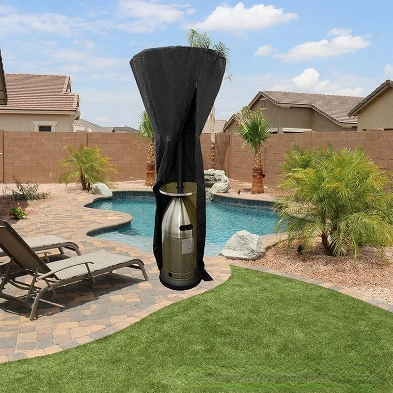 

Outdoor Black Patio Heater Cover Oxford Fabrics Heavy Duty Protector Garden Waterproof Dust Cover for Patio Heater SNO88