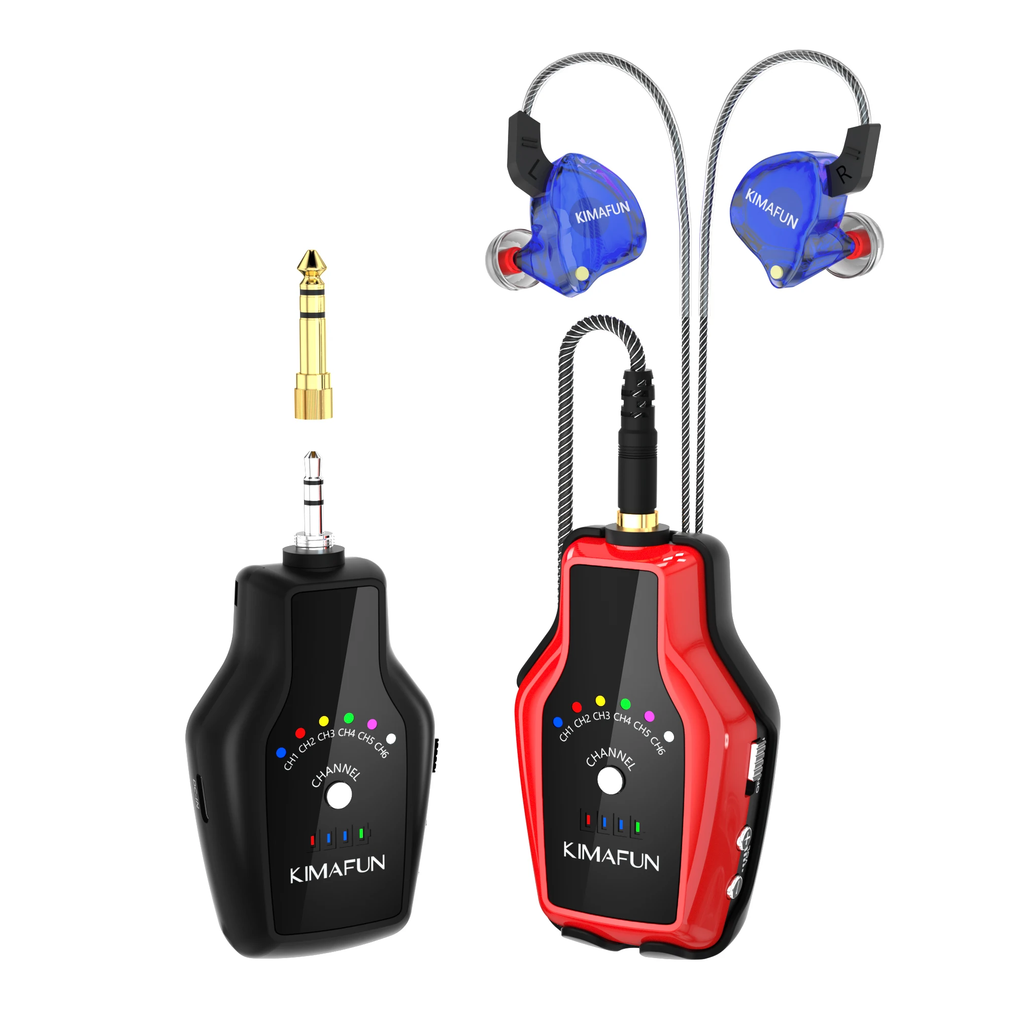 2.4G Wireless in-Ear Monitor System With Transmitter and Beltpack Receiver for Stage Performance,Band Rehearsal,Camera Record