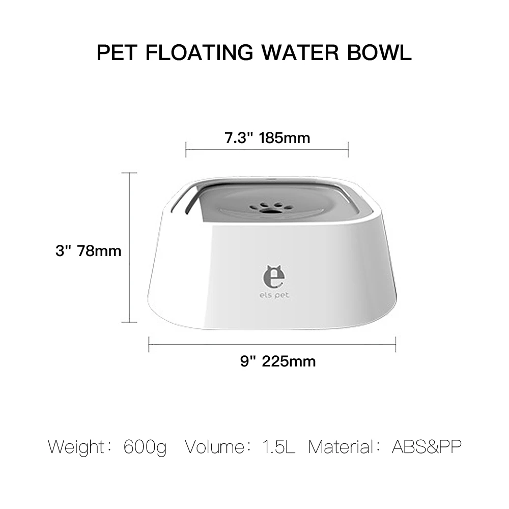 

1.5L Pet Dog Cat Bowl Portable Non-slip Cat Bowls No Spill Pet Water Feeder Dispenser For Dogs Cats Drinking Floating Fountain