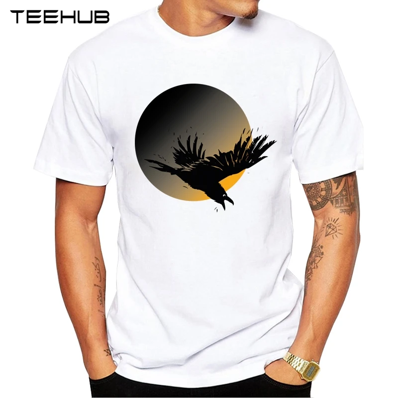 TEEHUB! Новые мужские модные ворона Дизайн короткий рукав футболка классная Топы