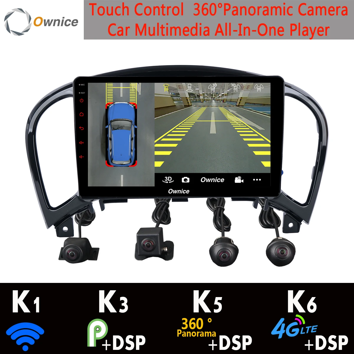 Автомобильная Мультимедийная система с камерой 360 ° 8 ядер 4 Гб + 64 ГБ Android 9 0 радио