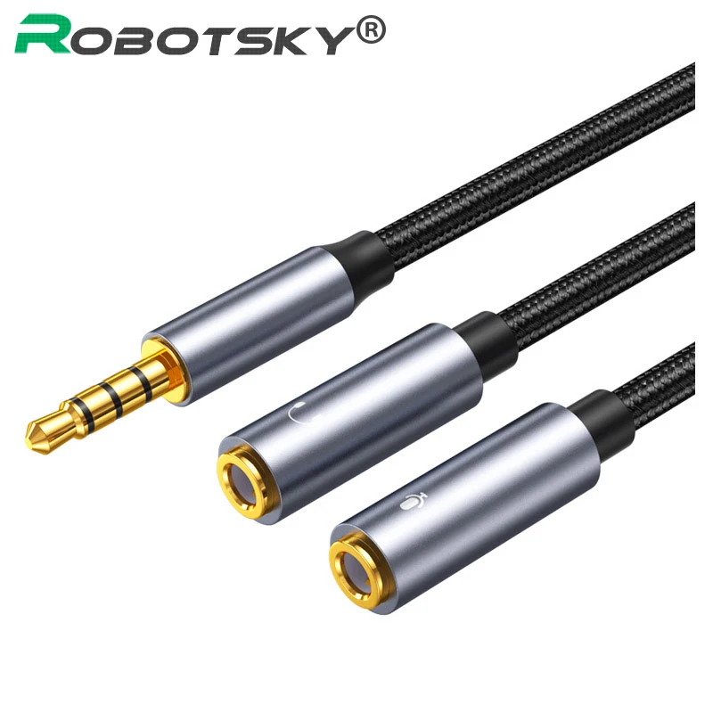 Адаптер для наушников и аудиокабеля 3 5 мм 2 в 1 адаптер кабеля гарнитуры микрофона