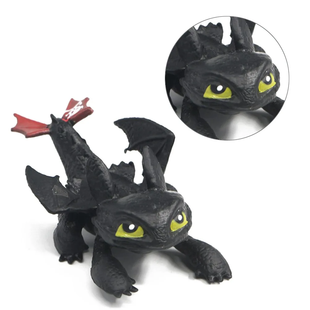 

2020 Movie How To Train Your Dragon 3 Black/white Toothless Dragon Night Fury Light Fury Action Figure Toys Model Figures Toy