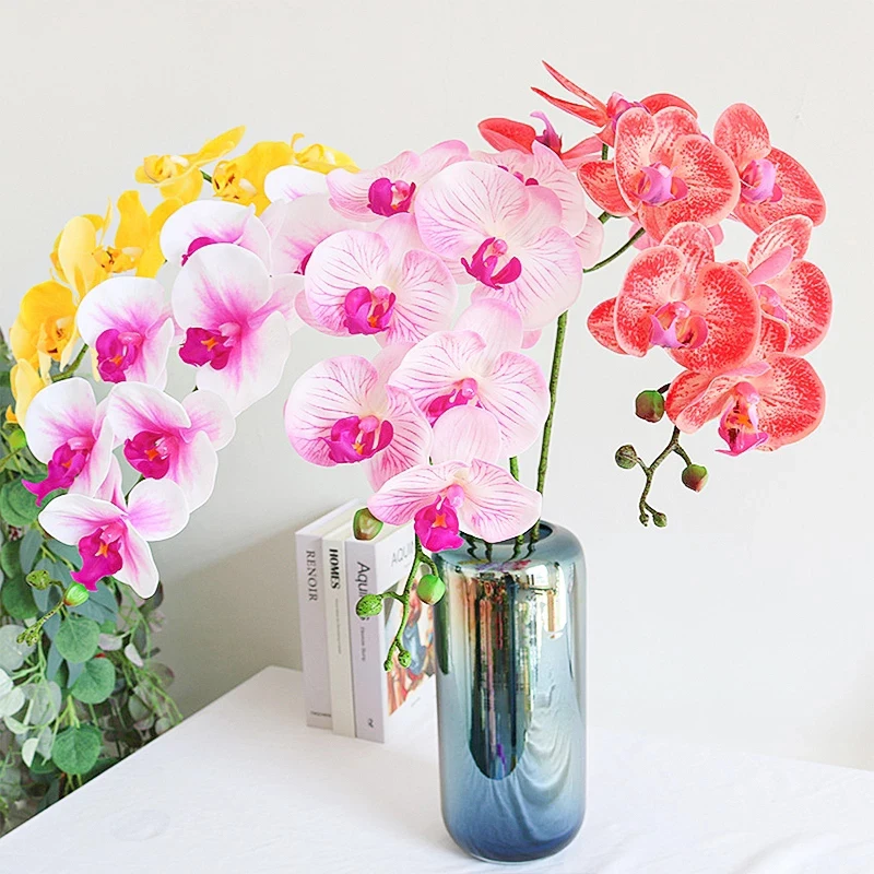 

Latex 7-head Plastic Butterfly Orchid Artificial Flower Vase Decoration Home Decoration Wedding Decoration Artificial Flower