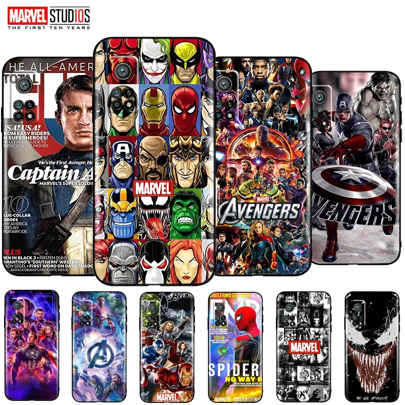 

Marvel Avengers Phone Case For Xiaomi Mi 10T Pro 5G Soft Funda Cover Iron Man Captain America Spider Man Hulk Deadpool Venom