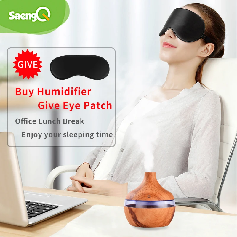 

Electric Humidifier Essential Aroma Oil Diffuser Ultrasonic Wood Grain Air Humidifier USB Mini Mist Maker LED Light For