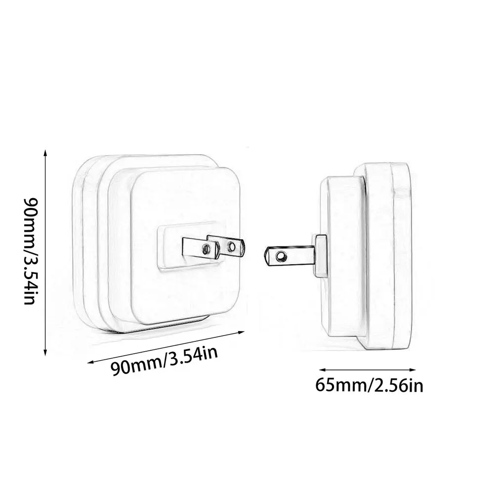 

Light Sensor Control Night Light Mini US Plug Novelty Square Bedroom Lamp For Baby Gift Romantic Colorful Lighting