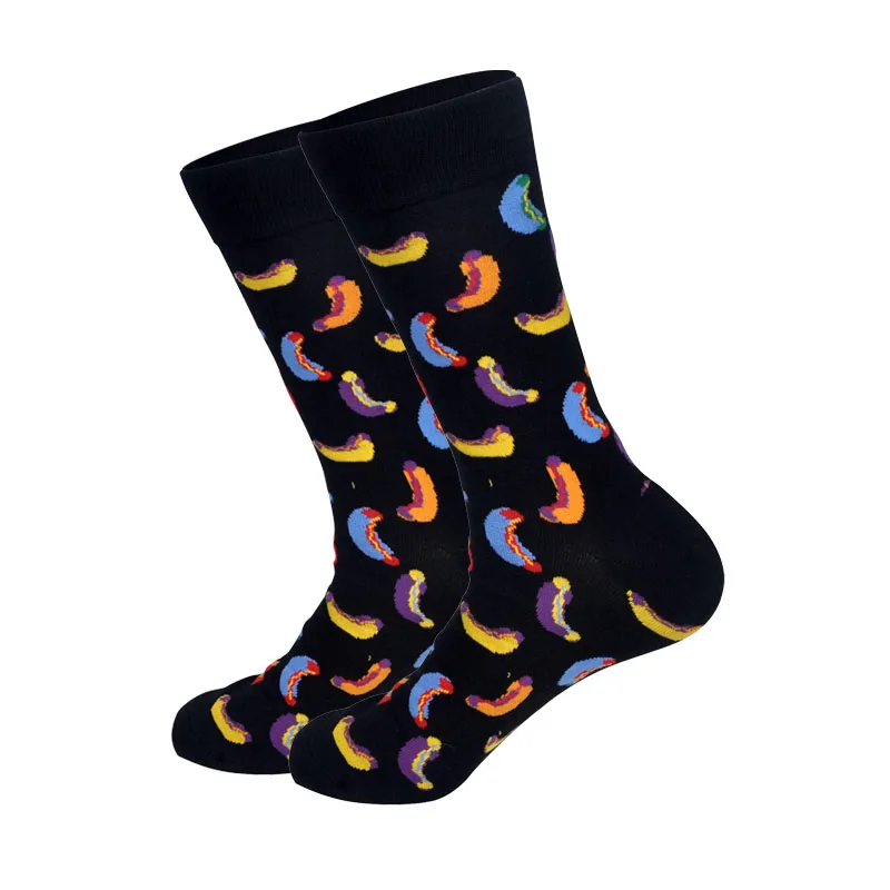 Cashew Новые Индивидуальные креативные трендовые цветные хлопковые носки для мужчин, художественные носки в британском стиле с изображением животных, гипербола, дизайнерские счастливые носки, длинные носки - Цвет: Cashew