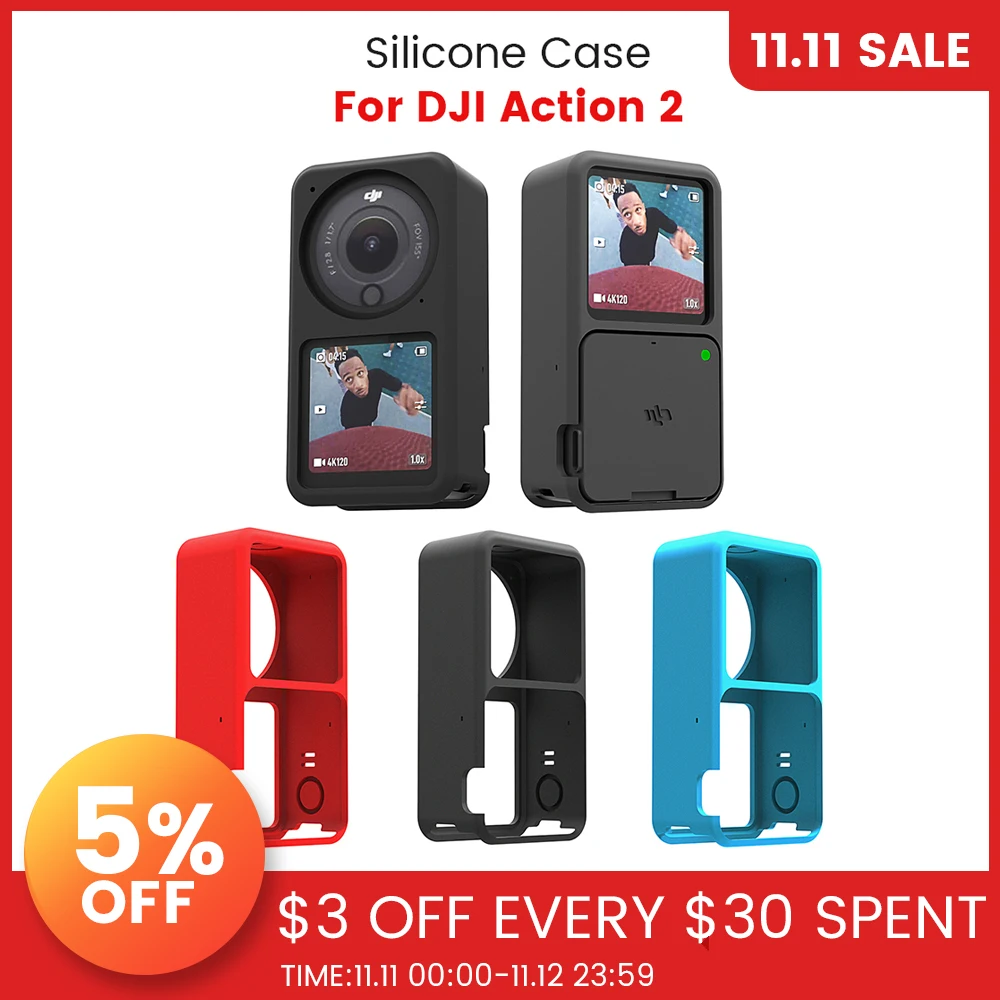 

Мягкий силиконовый чехол DJI Action 2 пыленепроницаемый защитный чехол противоударный корпус для DJI Osmo Action 2 Аксессуары для спортивной камеры