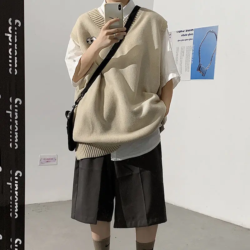 Свитер мужской однотонный с V-образным вырезом модный Повседневный пуловер