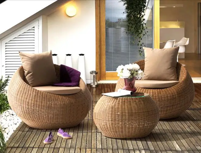 Бесплатная доставка открытый диван из ротанга Лежащая кровать балкон вилла