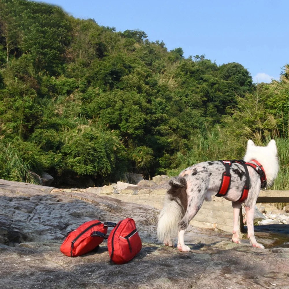 

New Pet Outdoor Backpack Large Dog Reflective Adjustable Saddle Bag Harness Carrier Traveling Hiking Camping Safety Outdoor Game