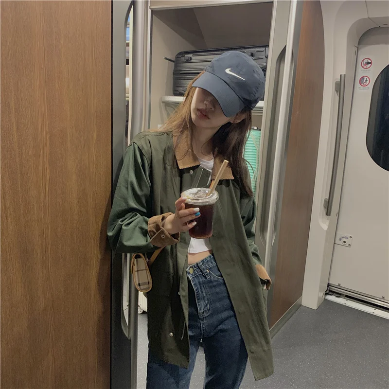 Женский плащ HziriP осеннее пальто для работы нежная элегантная теплая свободная