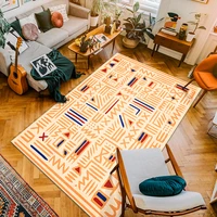 tongdi moroccan carpet anti skid modern elegant artistic printing mat soft rug luxury decor for home parlour livingroom bedroom