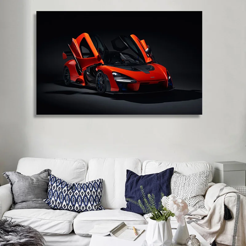 

Supercar McLaren P1 Chasing Ferrari Rafa Home Painting Painting Painting Canvas Poster Frame Painting Room Decoration