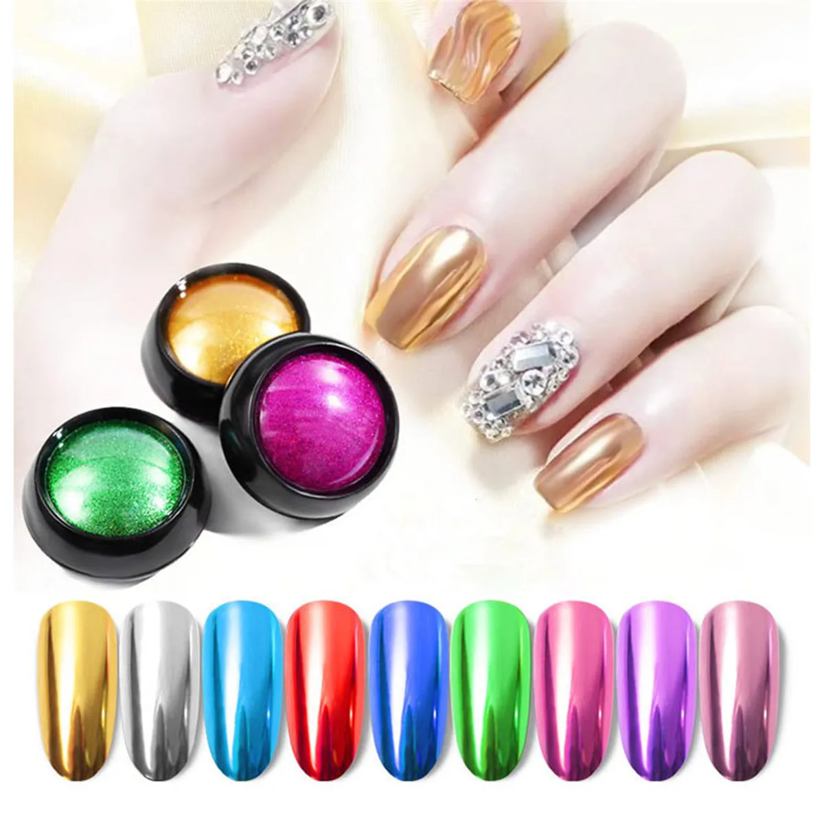 0 5g Волшебный зеркальный эффект блеск для ногтей Nail Art хром блестящий