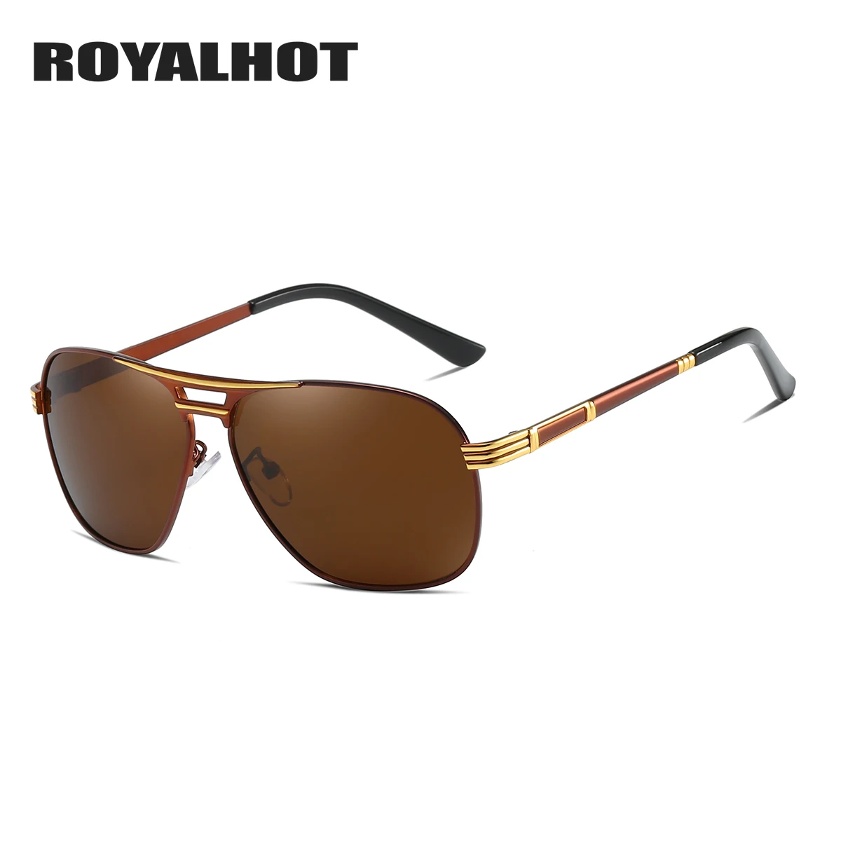 RoyalHot, мужские и женские поляризованные солнцезащитные очки, овальная оправа, солнцезащитные очки, очки для вождения, солнцезащитные очки, мужские очки, 90092 - Цвет линз: Gold Brown