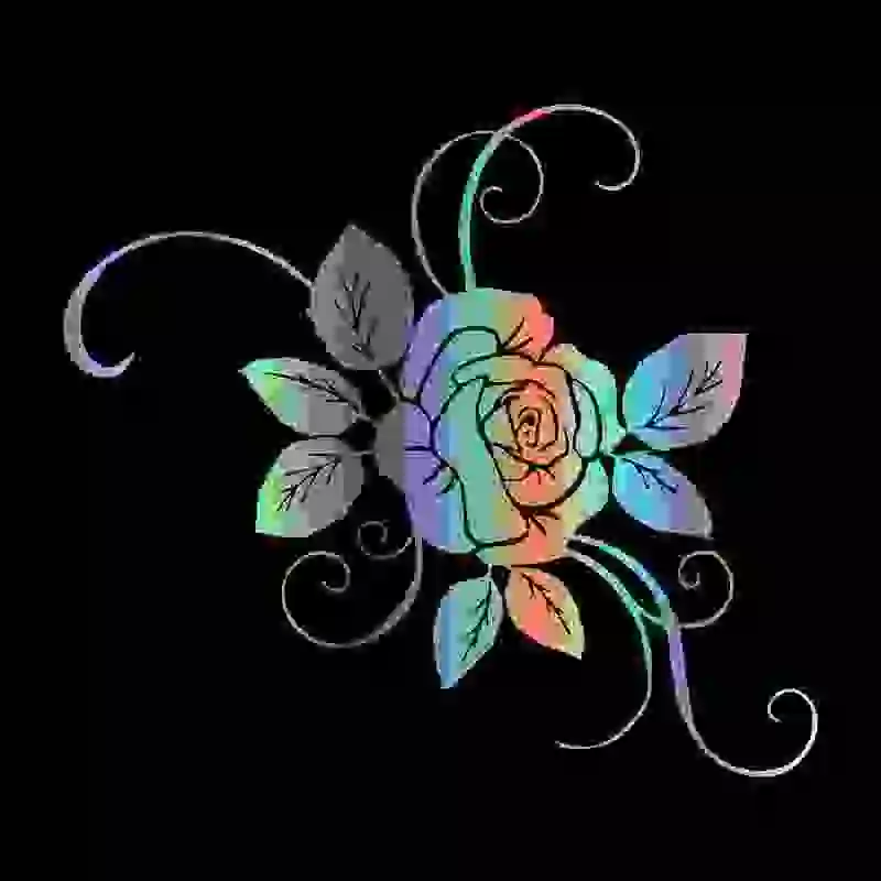 

Наклейка с изображением розы, 24,2*21,5 см