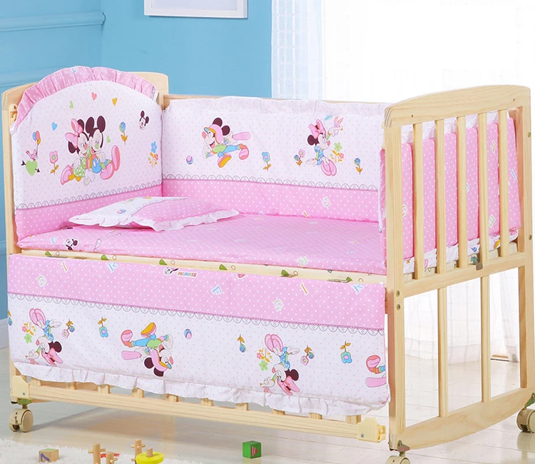 

5Pcs/Set Cartoon Animal Baby Crib Bed Bumper For Newborns Infant Bedding Set 100%Cotton Children's Bed Protector Room Dec ZT25