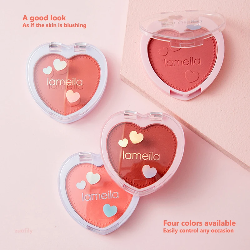 Blush Makeup Love Palette 4 Color Mineral Powder Peach Red Rouge Lasting Natural Hawthorn Cheek Tint Waterproof Blusher Cosmetic | Красота и