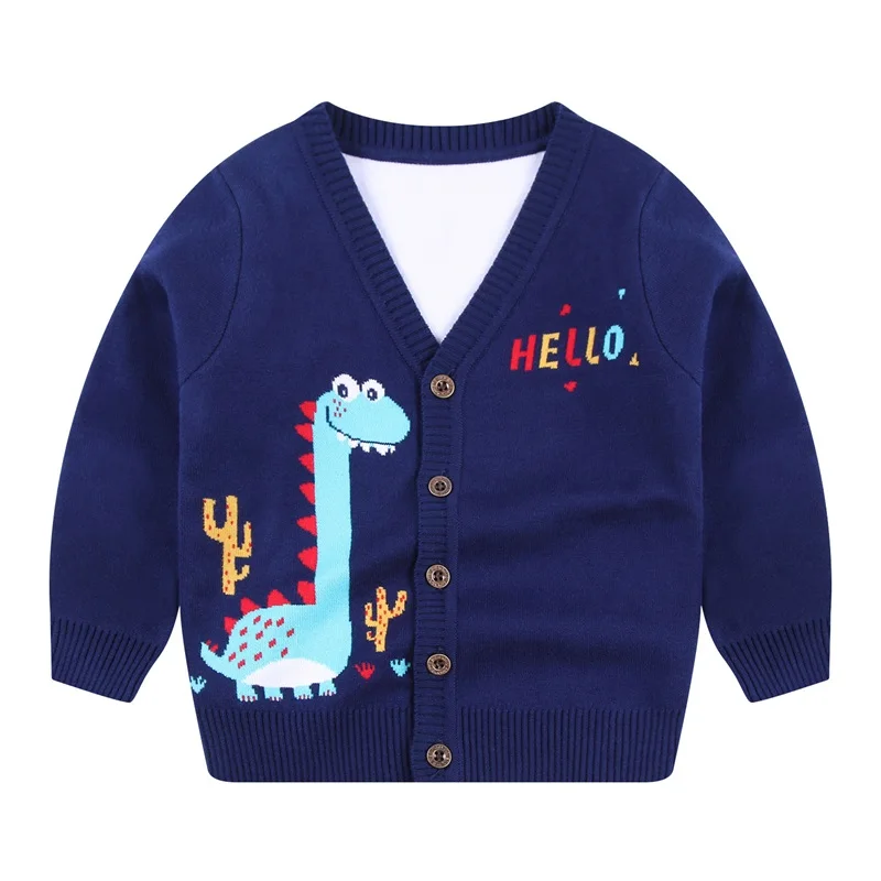 

New Kids Cotton Knitwear Sweater Cardigan Cardigan Boys Knit Autumn Giraffe Outerwear Children Spring Clothes