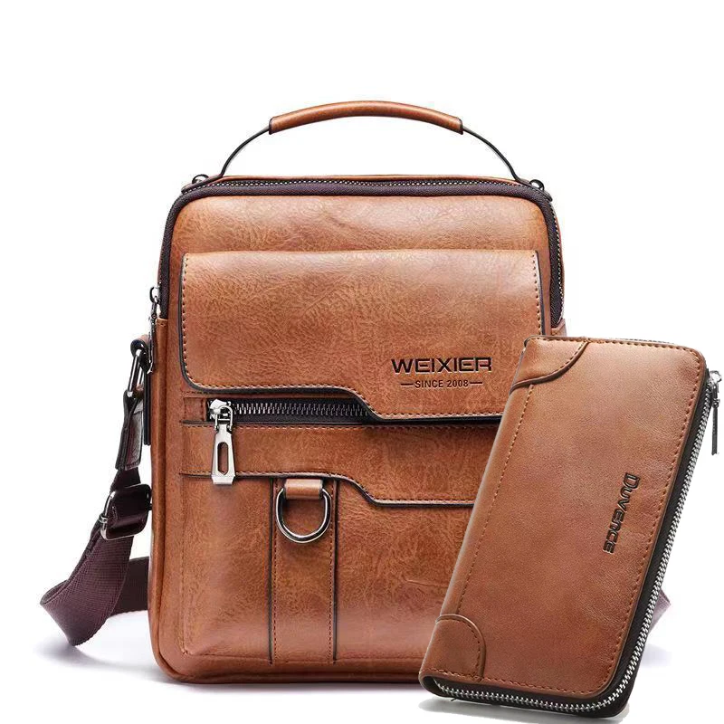 

Business Men Messenger Bags Brand Men Shoulder Bag for 10.4 inches Ipad PU Leather Large Man Crossbody Bag Waterproof Travel Bag