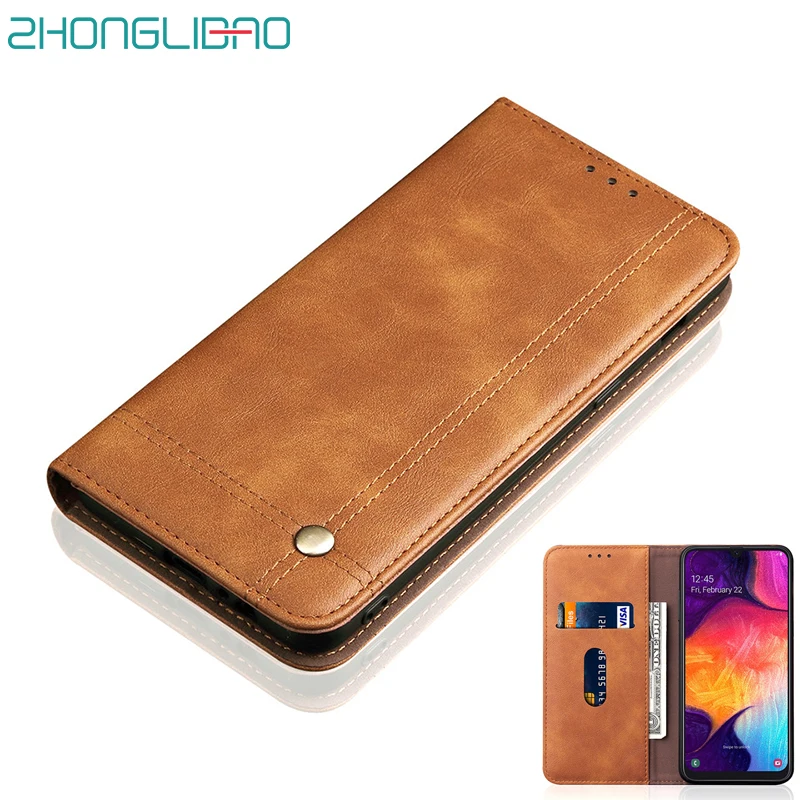 Магнитный чехол книжка S10 Plus для Samsung A90 A80 A70 A60 A50 A40 A30 A20 A10 2019 кожаный Ретро