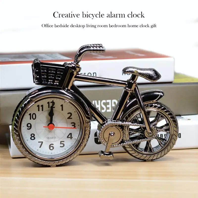

Retro Bicycle Alarm Clock Fashion Battery Operated Office Bed Head Desktop Bedroom Home Clock Gift For Kids And Adults