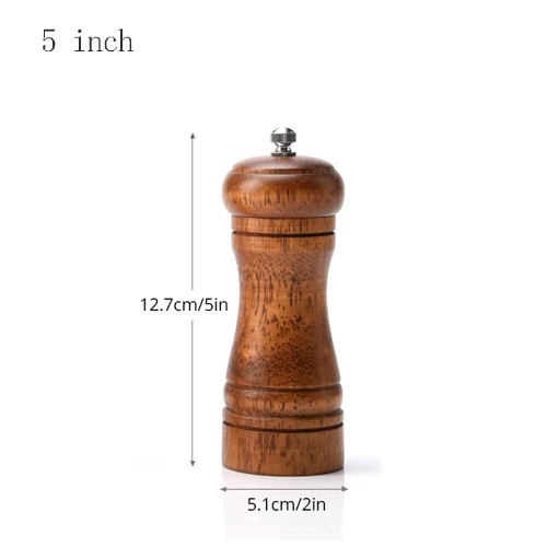 1ps 5 inch 5-дюймовый деревянная мельница для соли и перца, ручной морская соль травы перец шлифовальные машины с Керамика, шлифовка, Кухня специй травы инструменты - Цвет: 1ps 5 inch