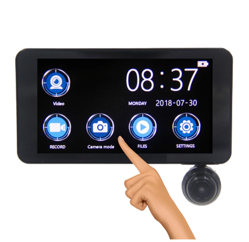 Автомобильный регистратор с 3 объективами поворот на 360 градусов фронтальная