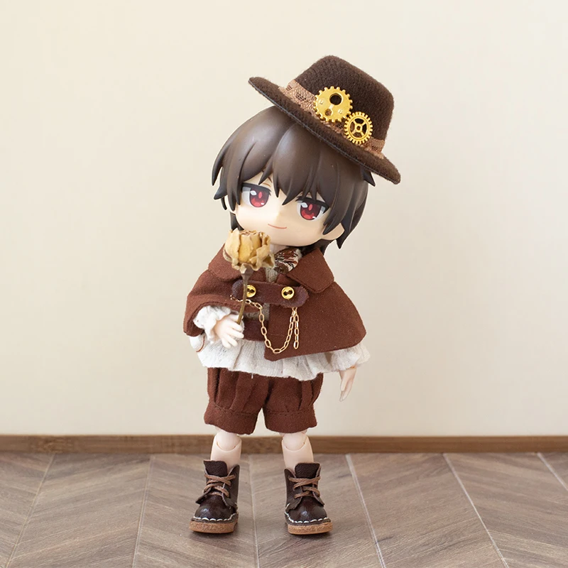 

OB11 Baby Clothing Steampunk Caped Cap Set 1/12 BJD Baby Clothing Pants GSC Molly doll clothes suit