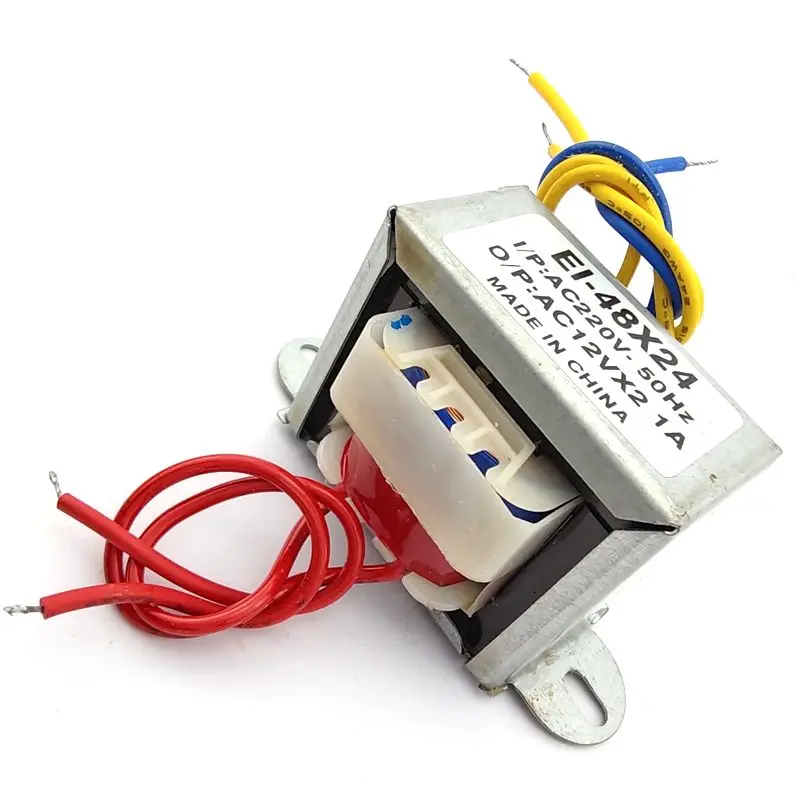 Transformateur 220V постоянного тока до двойной 12V 1A выход AC силовой трансформатор переменного тока EI48* 24 трансформатор 10W