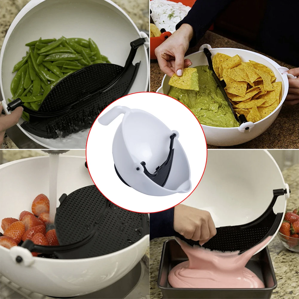 Многофункциональная миска для смешивания с перегородкой пластиковая салата