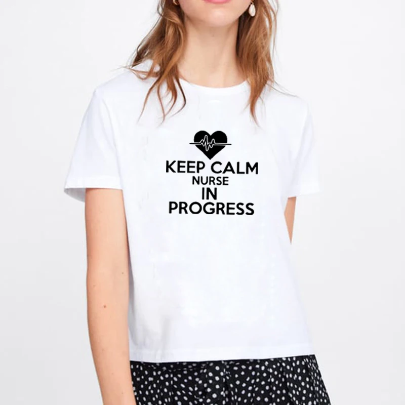Футболка женская с принтом медсестры в движении свободная хлопковая рубашка