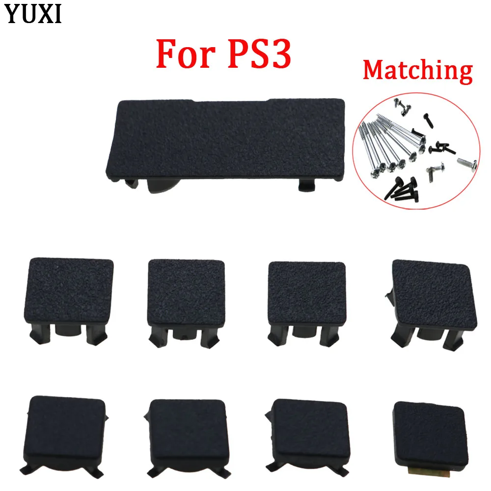 

YUXI black screw foot sleeve rubber foot rubber boot sleeve and for PS3 slim screw set for PS3 slim 2000 3000 chassis console