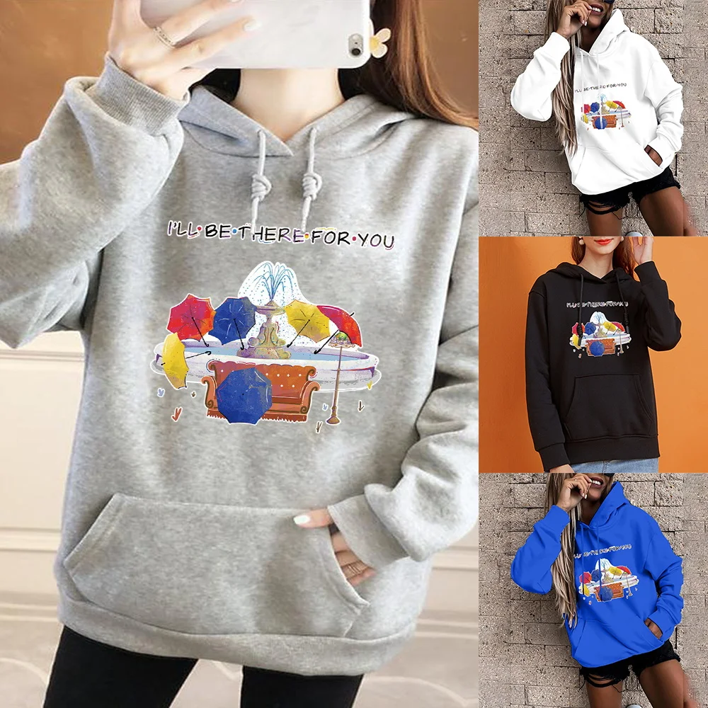 

Women's Fashion Hoodie Casual Sports Pullover Girls Casual Long Sleeve Loose Pocket Top Printed Student Harajuku Sweatshirt