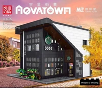 mould king moc streetview building blocks the modern cafe modular model sets assembly bricks kids educational toys gifts
