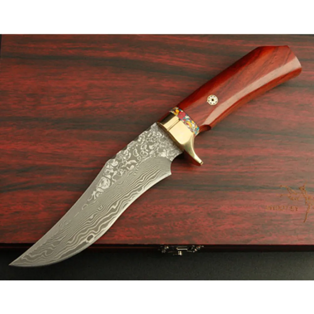 Охотничий нож из дамасской коллекции карманный Клинок с фиксированным лезвием