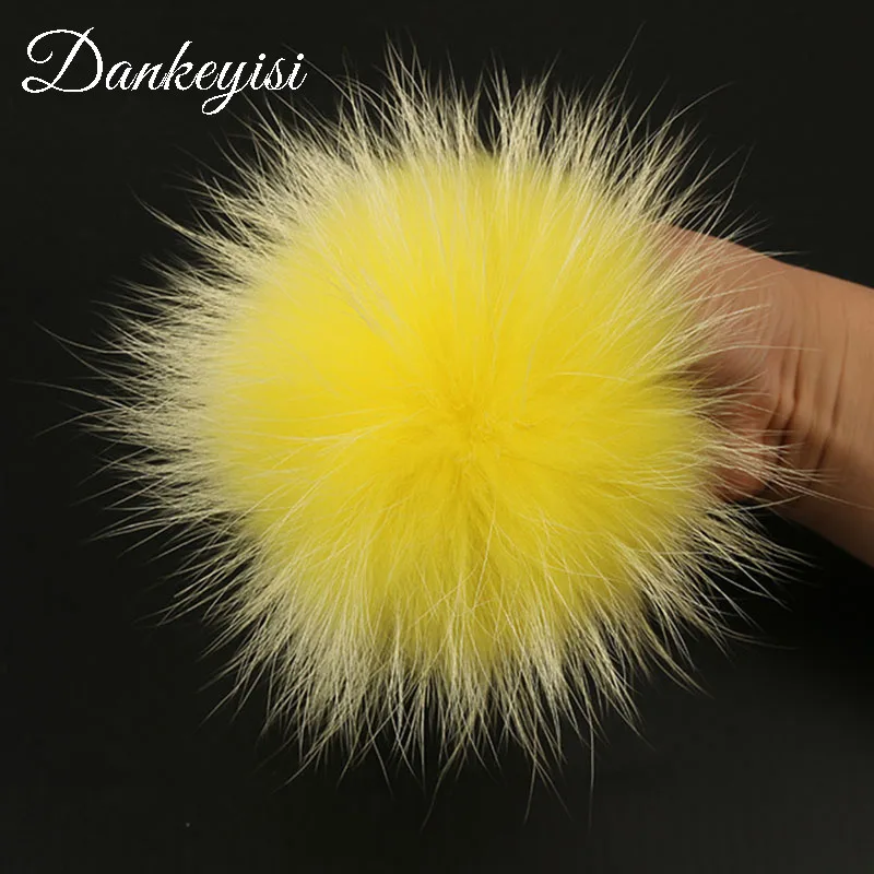 

DANKEYISI Real Fur Pompoms Fur Raccoon Pom DIY Raccoon Fur Pom Poms Natural Mink Fur Pompon For Hats Bags Shoes Skullies Beanies