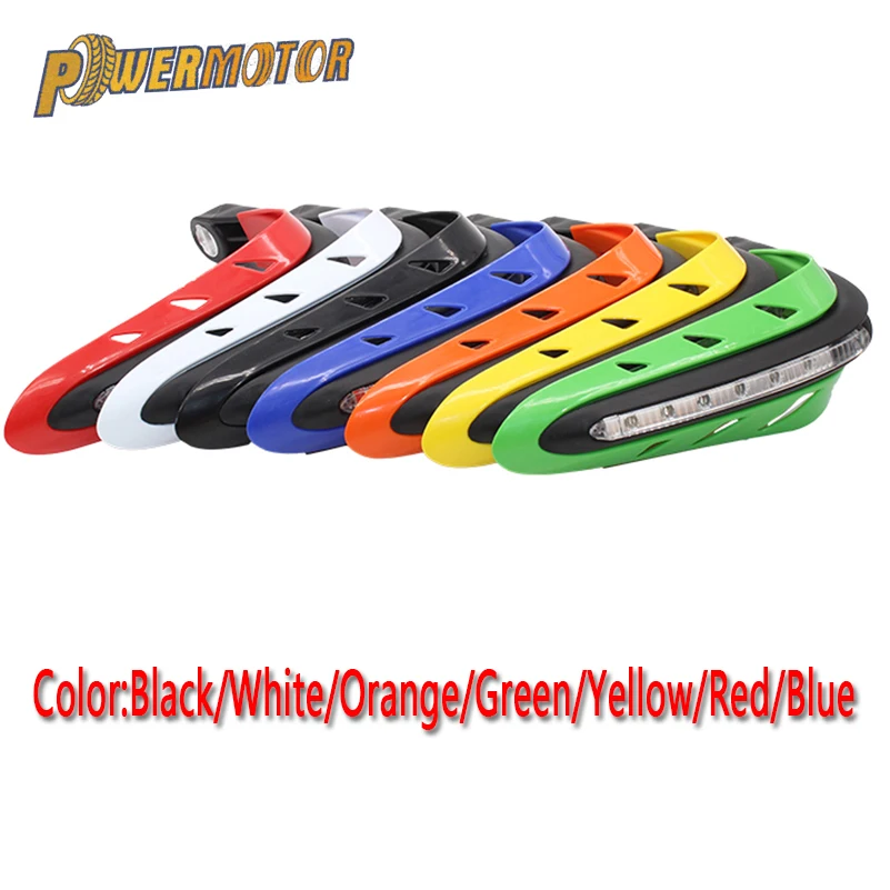 

PowerMotor Universal Motorcycle LED Motorcycle Hand Guards LED for Dual Road Motorcycle Dirt Bike Scooter Handguards ATV