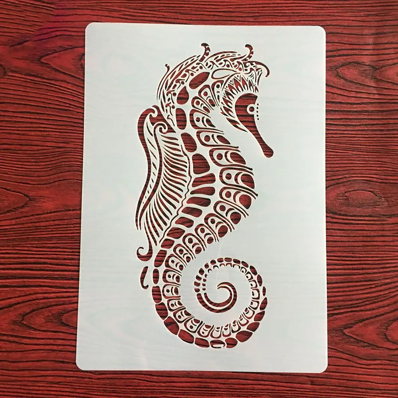 

CraftArtGo DIY, трафареты гиппокампа, рисование, искусственное украшение торта, печатная форма, печатный стол