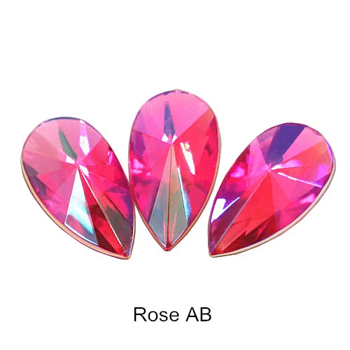 Rose-AB Teardop акриловые не стразы горячего крепления гладкие острые капельки акриловые стразы для дизайна ногтей стразы украшения для ногтей F0164 - Цвет: Rose-AB