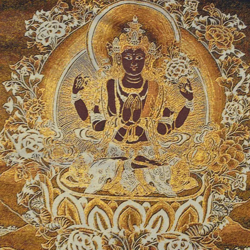 

Antique brocade, silk embroidery painting, Buddha portrait