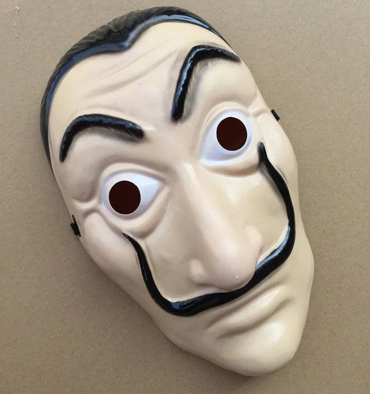 La Casa De Papel Full Face Mask plastic Salvador Dali Costume Movie For Realistic Halloween Party Night Club#819 | Дом и сад