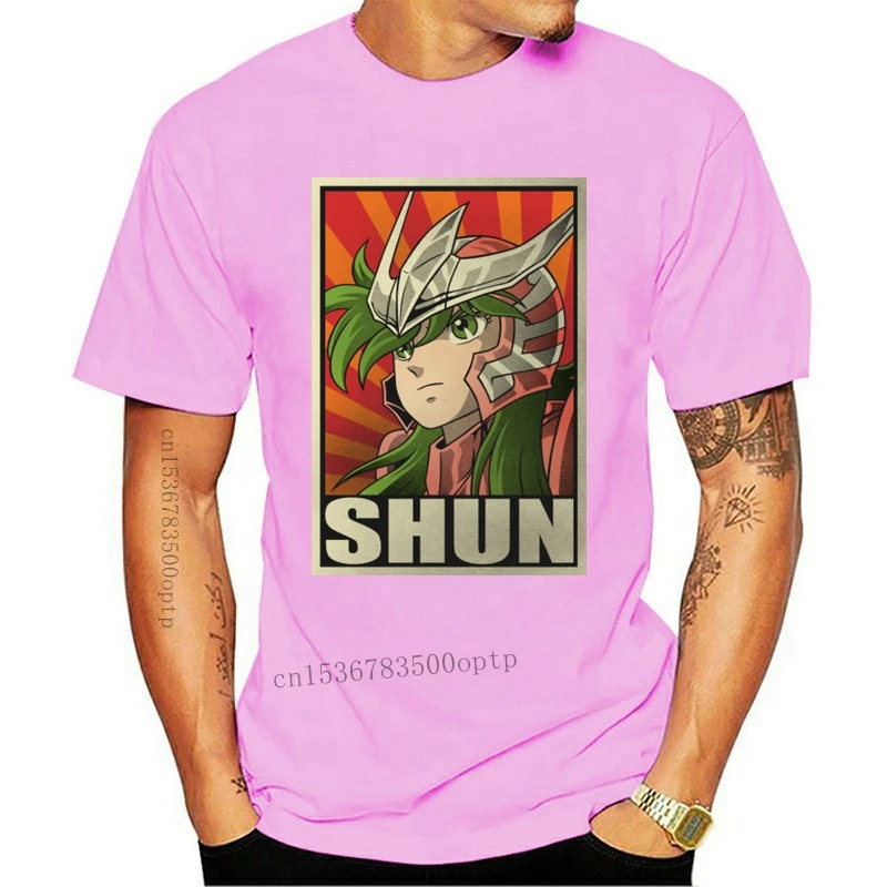 

New Saint Seiya Shun T-shirt For Men Dropshipping Short Sleeve Cotton Plus Size Custom Team Tee 4XL 5XL 6XL