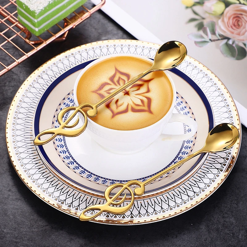 

7Pcs Luxury Dessert Tableware Cutlery Spoons Fork Mini Metal Gold Carved Coffee Snacks Fruit Dessert Fork Kitchen Tool Teaspoon